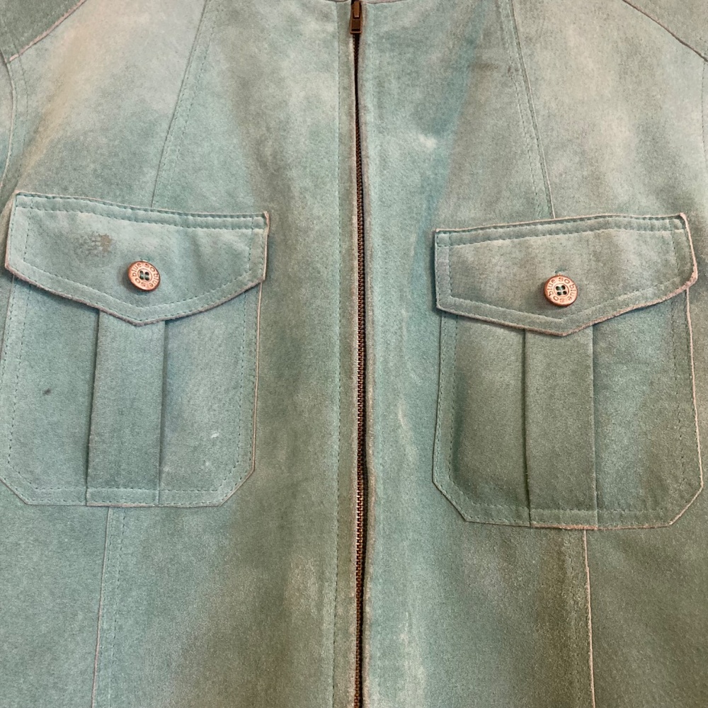 Sigrid Olsen So Blue Women's Blue Suede Lightweight Zip Up Jacket Size M - Picture 8 of 17
